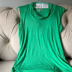 Lightweight cowl neck Kelly green blouse
